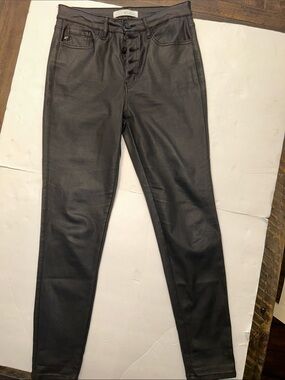 KanCan Black Coated Skinny Jeans with Button Fly